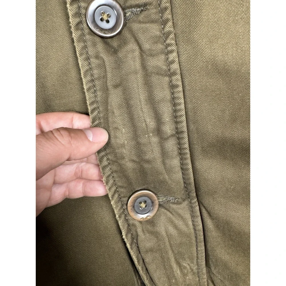 VTG Hollister Carpinteria Brown/Olive Faux Fur Lined Field Jacket L Distressed